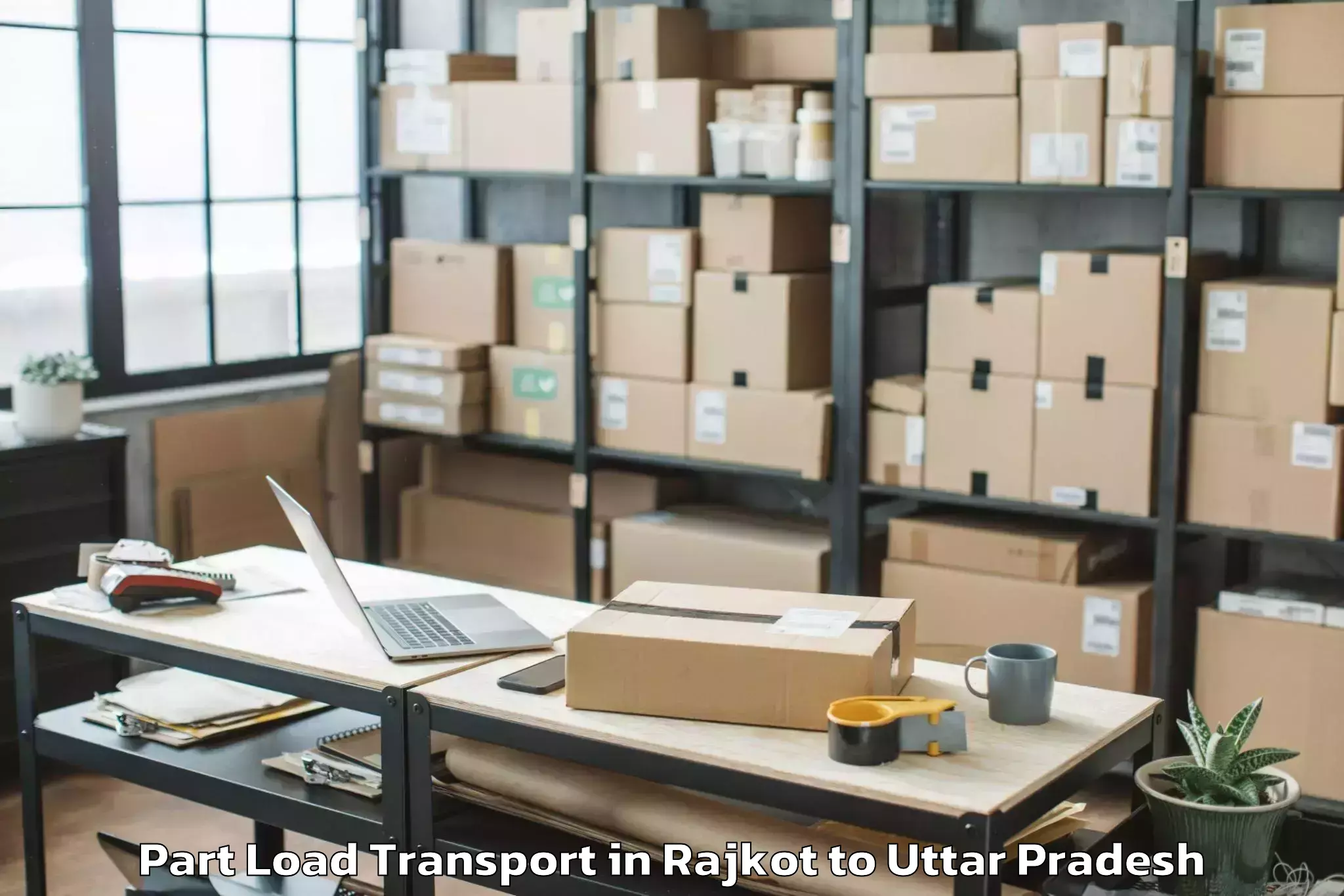 Book Rajkot to Pukhrayan Part Load Transport Online